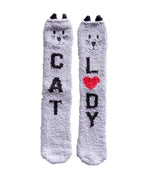 Load image into Gallery viewer, Plush Cozy Cat Lady Slipper Socks
