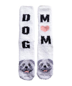 Plush Cozy Dog Mom Slipper Socks