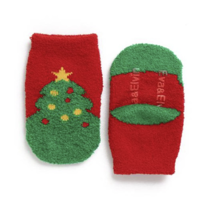 Christmas Tree Fuzzy Fur Socks