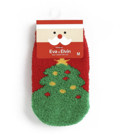Christmas Tree Fuzzy Fur Socks