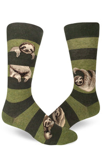 Sloth Stripe Men's Crew Socks